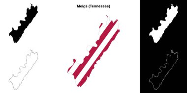 Meigs County (Tennessee) outline map set clipart