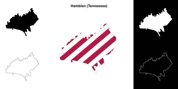 stock vector Hamblen County (Tennessee) outline map set