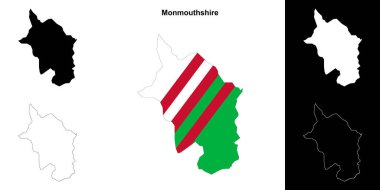 Monmouthshire boş ana hat haritası seti