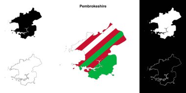 Pembrokeshire boş ana hat haritası seti