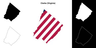 Clarke County (Virginia) outline map set clipart
