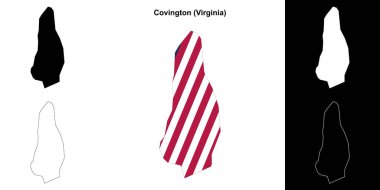 Covington County (Virginia) outline map set clipart