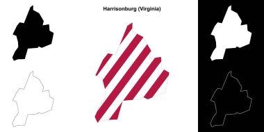 Harrisonburg İlçesi (Virginia) ana hat haritası seti