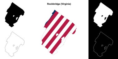 Rockbridge County (Virginia) outline map set clipart