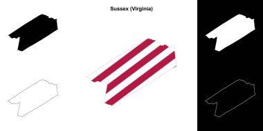 Sussex County (Virginia) ana hat haritası seti