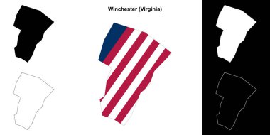 Winchester County (Virginia) outline map set clipart