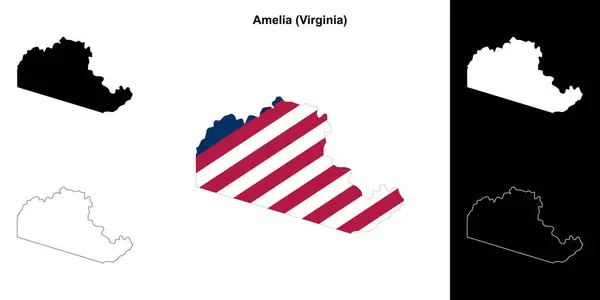 stock vector Amelia County (Virginia) outline map set