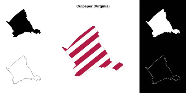 stock vector Culpeper County (Virginia) outline map set