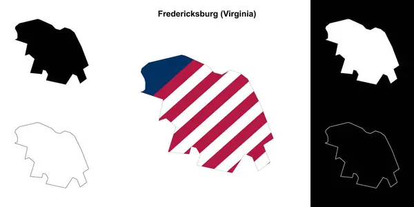 Stock vector Fredericksburg County (Virginia) outline map set