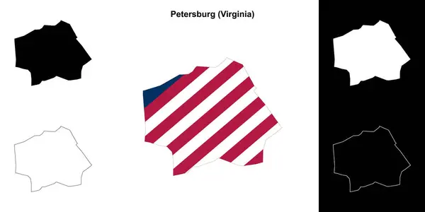 stock vector Petersburg County (Virginia) outline map set