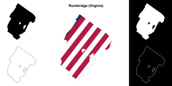 stock vector Rockbridge County (Virginia) outline map set