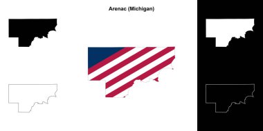 Arenac County (Michigan) outline map set clipart