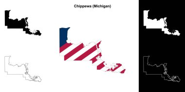 Chippewa İlçesi (Michigan) ana hat haritası seti