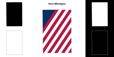 Kent County (Michigan) outline map set clipart