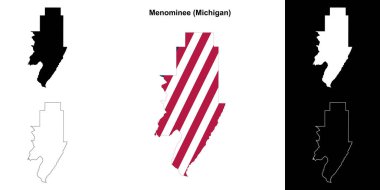Menominee İlçesi (Michigan) ana hat haritası seti