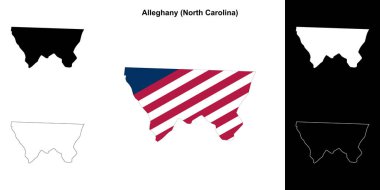 Alleghany County (Kuzey Carolina) ana hat haritası seti