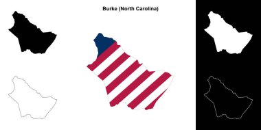 Burke County (North Carolina) outline map set clipart