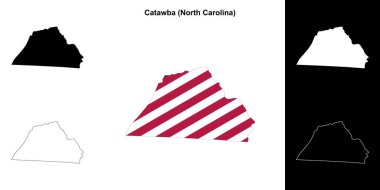Catawba İlçesi (Kuzey Carolina) ana hat haritası seti