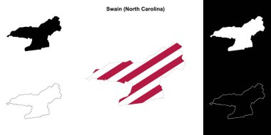 Swain County (North Carolina) outline map set clipart