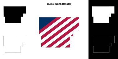 Burke County (Kuzey Dakota) ana hat haritası seti