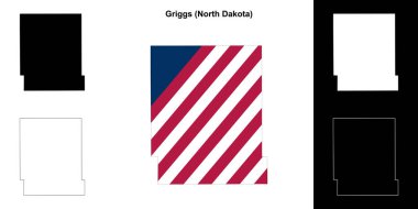 Griggs County (North Dakota) outline map set clipart