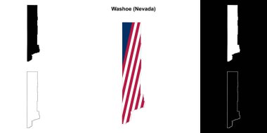 Washoe County (Nevada) outline map set clipart