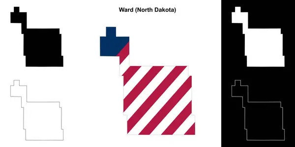 Stock vector Ward County (North Dakota) outline map set