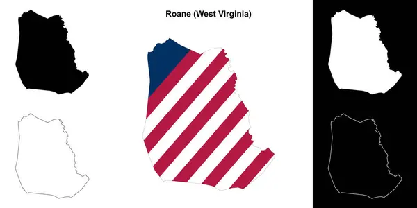 stock vector Roane County (West Virginia) outline map set