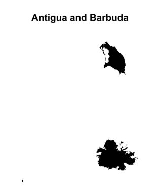 Antigua ve Barbuda boş ana hat haritası