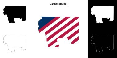 Caribou İlçesi (Idaho) ana hat haritası seti