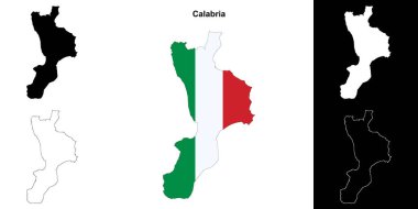 Calabria boş çizgi haritası ayarlandı