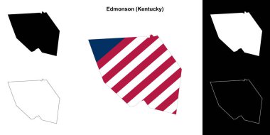 Edmonson County (Kentucky) outline map set clipart