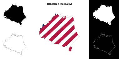 Robertson County (Kentucky) outline map set clipart