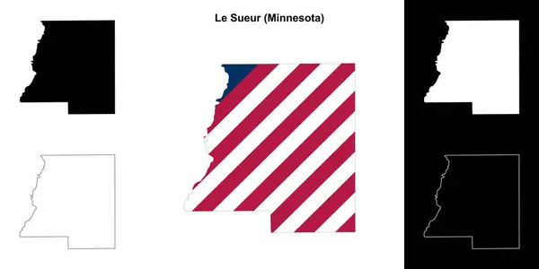 stock vector Le Sueur County (Minnesota) outline map set