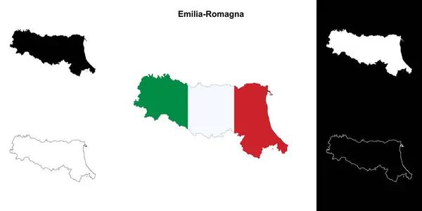 stock vector Emilia-Romagna blank outline map set