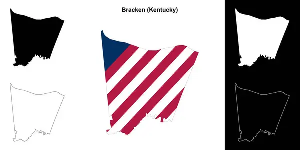 stock vector Bracken County (Kentucky) outline map set