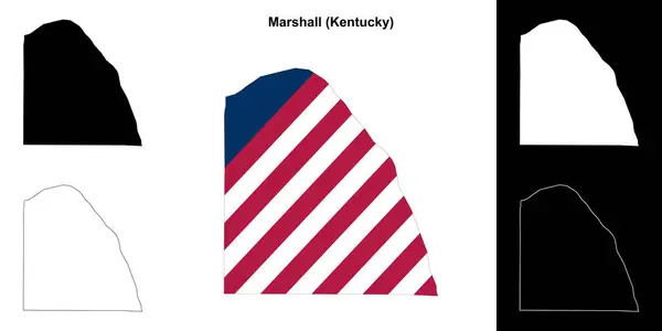 stock vector Marshall County (Kentucky) outline map set