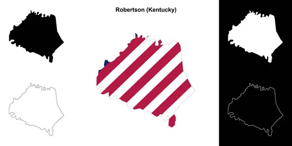 stock vector Robertson County (Kentucky) outline map set