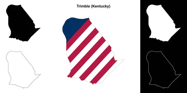 stock vector Trimble County (Kentucky) outline map set