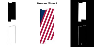 Gasconade County (Missouri) outline map set clipart