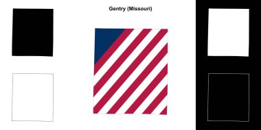 Gentry County (Missouri) outline map set clipart