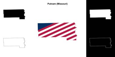 Putnam County (Missouri) outline map set clipart