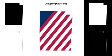 Allegany County (New York) outline map set clipart