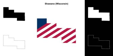 Shawano İlçesi (Wisconsin) ana hat haritası seti