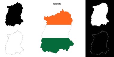 Sikkim durum dış hat haritası seti