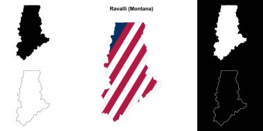 Ravalli İlçesi (Montana) ana hat haritası seti