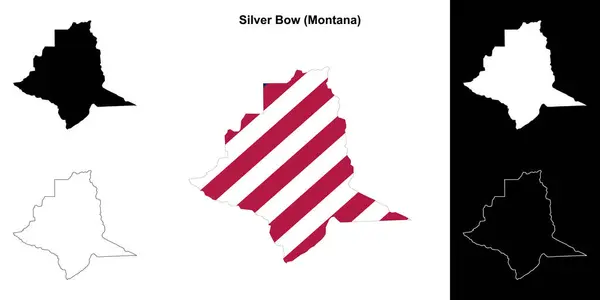 stock vector Silver Bow County (Montana) outline map set