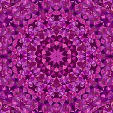 Geometrik mozaik şablon mandala arkaplanı - üçgen çokgenlerden soyut dairesel vektör grafiği