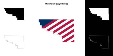 Washakie County (Wyoming) outline map set clipart