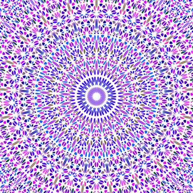 Doğulu geometrik çiçek süsleme deseni mandala arka planı - eğri taşlardan alınmış soyut psikedelik hipnoz vektörü çizimi